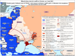 Carte 1 – offensive russe en Ukraine, menace, conflit et libération, rep russe du conflit